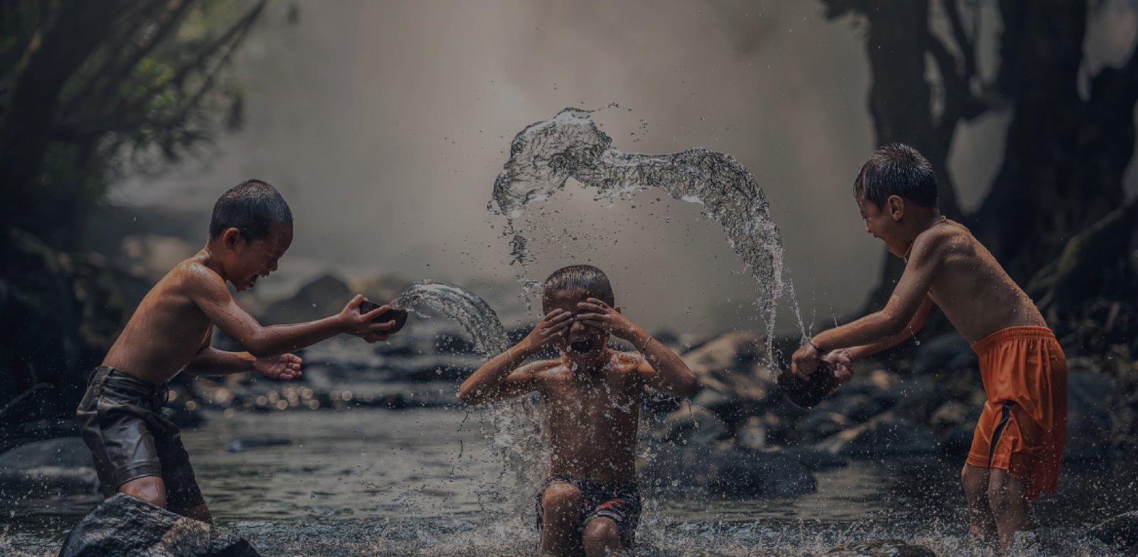 kids playing with water